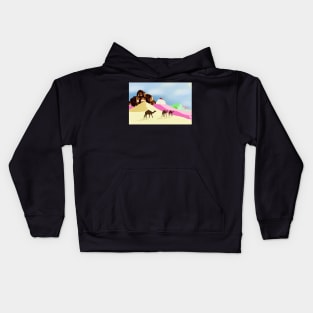 Camels in the Dessert Desert Kids Hoodie